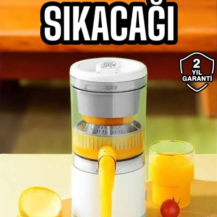 KESGİN MARKET ® Katı Meyve Sıkacağı Taşınabilir USB Şarjlı Pratik Paslanmaz Çelik Bıçaklı