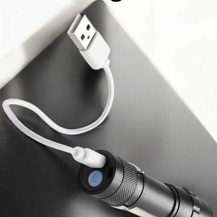 KESGİN MARKET ® Şarjlı Metal Zoomlu El Feneri Işıldak Led Işık Taşınabilir El Lambası