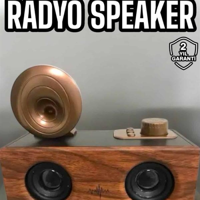 KESGİN MARKET ® Bluetooth Hoparlör Ahşap Klasik Retro Gramofon Bluetooth Müzik Kutusu