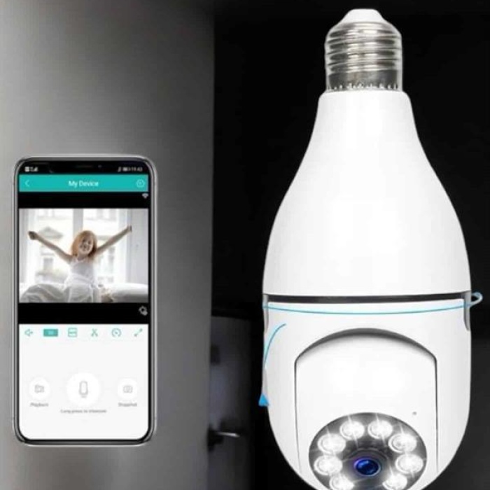 KESGİN MARKET ® Güvenlik Kamerası Wifi Kamera Duylu Ev Kamerası Wifi Bağlantılı Dönebilen