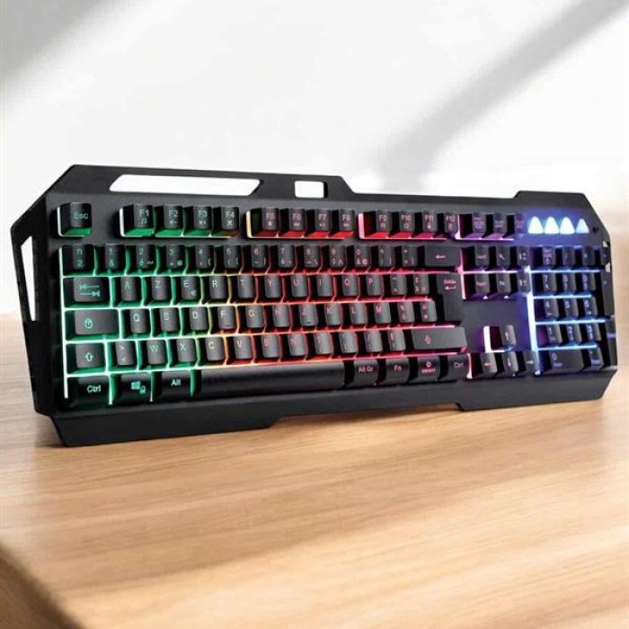 KESGİN MARKET ® Q Klavye RGB Işıklı Klavye Ve Mouse Seti Kablolu Mouse Hediyeliş