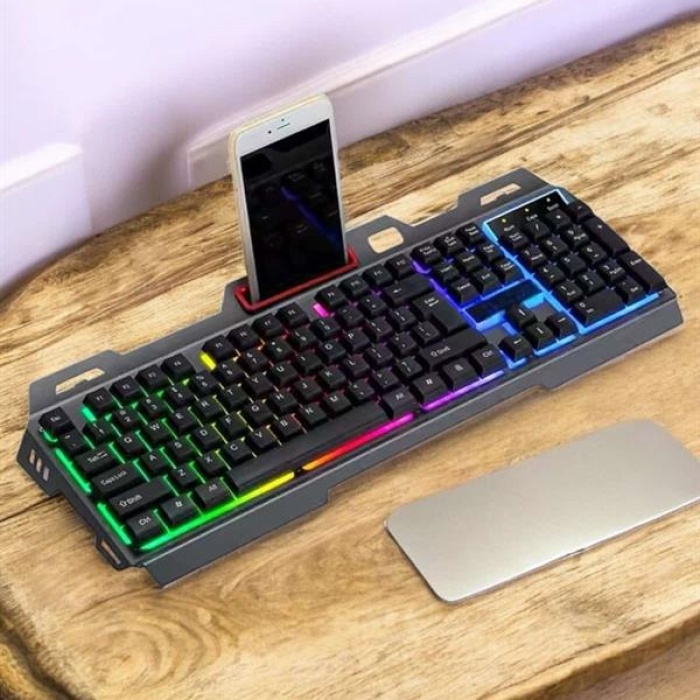 KESGİN MARKET ® Q Klavye RGB Işıklı Klavye Ve Mouse Seti Kablolu Mouse Hediyeliş
