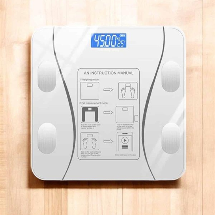 KESGİN MARKET ® Akıllı Tartı Dijital Baskül Yağ Su Kas Vücut Kitle Kilo Ölçer Tartı