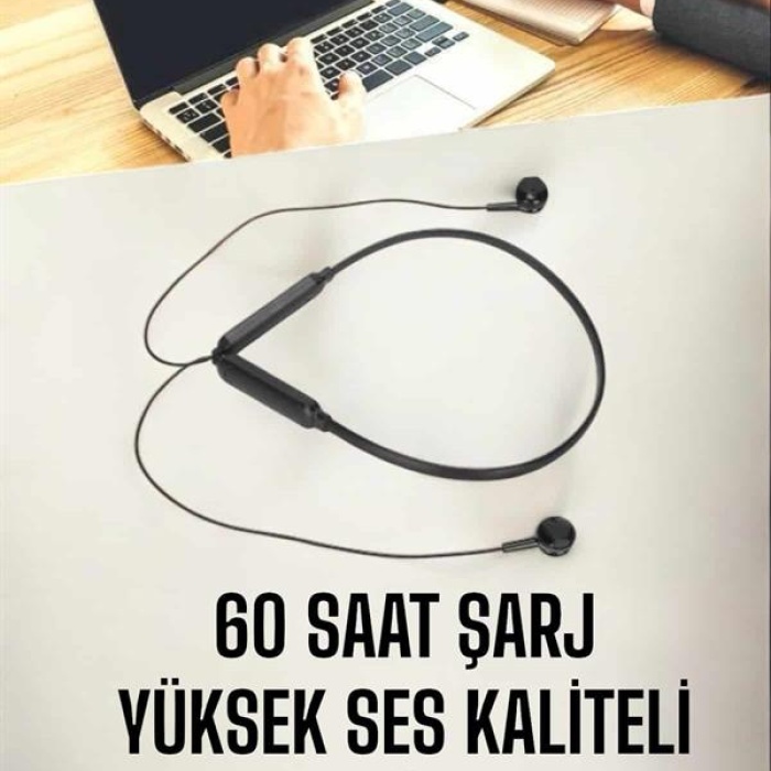 KESGİN MARKET ® Kablolu Boyun Askılı Dijital Göstergeli Bluetooth Kulaklığı 60 Saat