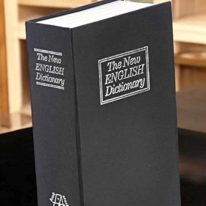 KESGİN MARKET ® Gizli Kasa İngilizce Sözlüğü Kitap Görünümlü Anahtarlı Gizli Mini Çelik Kasa Kilitli