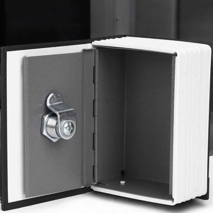 KESGİN MARKET ® Gizli Kasa Kitap Görünümlü Anahtarlı Çelik Mini Kasa