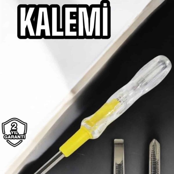 KESGİN MARKET ® Test Cihazı Kontrol Kalemi Çift Başlıklı Şeffaf Elektrik Testi