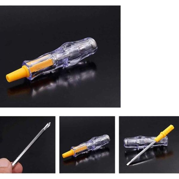 KESGİN MARKET ® Kontrol Kalemi Nikel Kaplama Çift Başlıklı Test Cihazı