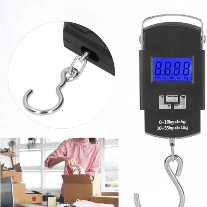 KESGİN MARKET ® 50 Kg El Kantarı Ağırlık Ölçer Dijital Ekranlı Kancalı Portatif