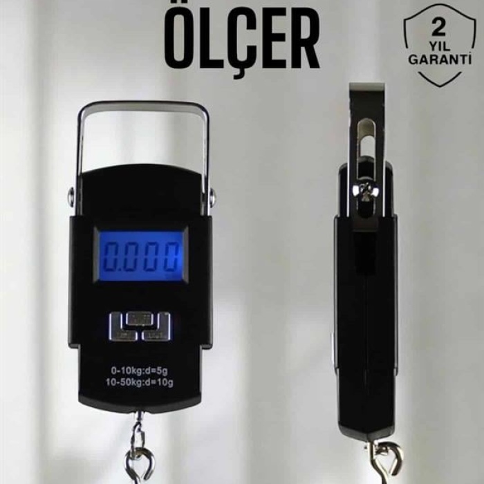 KESGİN MARKET ® Ağırlık Ölçer 50 Kg El Terazisi El Kantarı Pilli Led Ekran