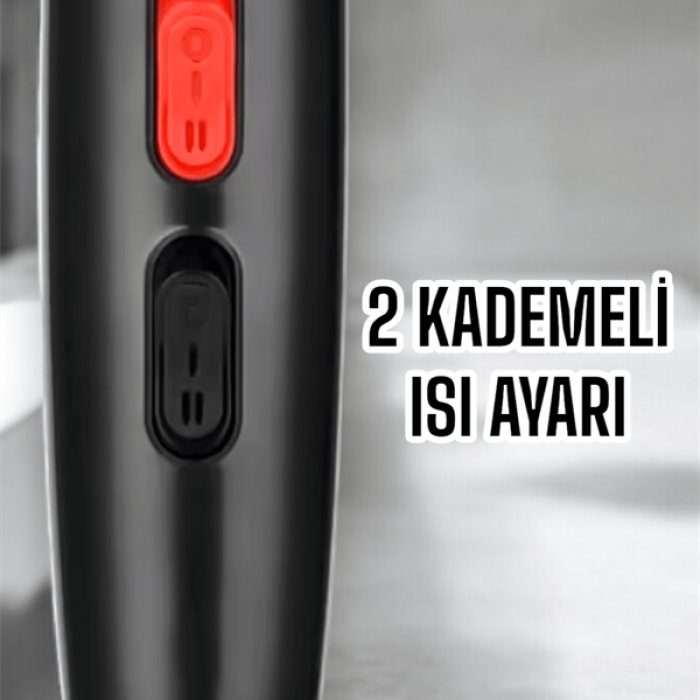 KESGİN MARKET ® Tüm Saç Tiplerine Uygun, İki Kademeli Hız Ayarlı Fön Makinesi