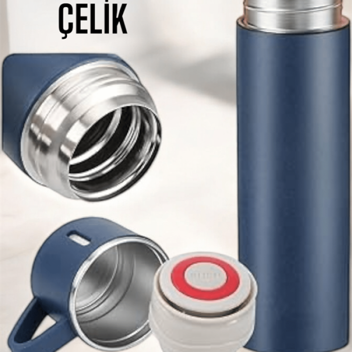 KESGİN MARKET ® Paslanmaz Çelik 3’lü Termos Seti Vakumlu ve 8 Saat Isı Koruma