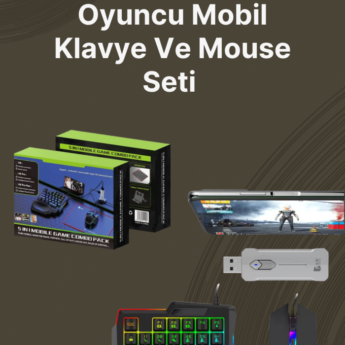 KESGİN MARKET ® Kablosuz Mobil Oyun Kiti – 5 Parça Tam Set