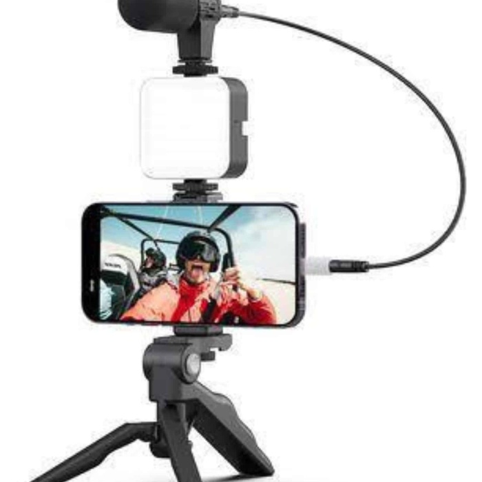 KESGİN MARKET ® Video Making Kit Telefon Tutucu Vlog Video Mini Led Işıklı