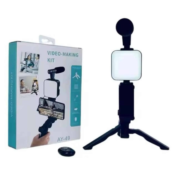 KESGİN MARKET ® Video Making Kit Telefon Tutucu Vlog Video Mini Led Işıklı
