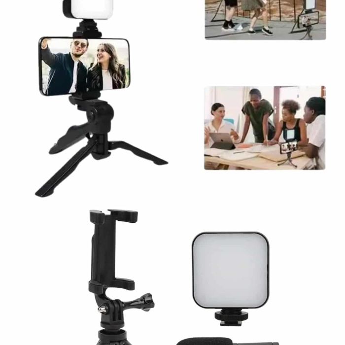 KESGİN MARKET ® Telefon Tutucu Mini Mikrofonlu Tripod Vlog Çekim Video