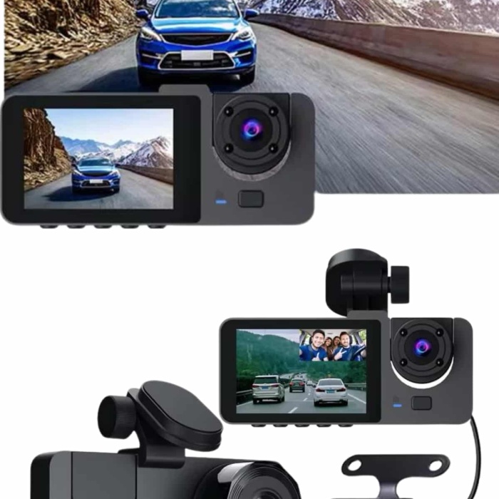 KESGİN MARKET ® Gece Görüşlü DVR 3 Lensli Araç İçi Sürüş Kamerası Video Kaydedici