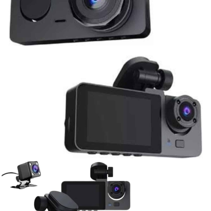 KESGİN MARKET ® Yol Kayıt Araç Kamerası HD DVR 3 Kameralı 2.0in Ekranlı Ön İç Arka