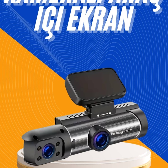 KESGİN MARKET ® Araç Kamerası Black Box Çift Kameralı Ekranlı Full HD Sürüş Kamerası