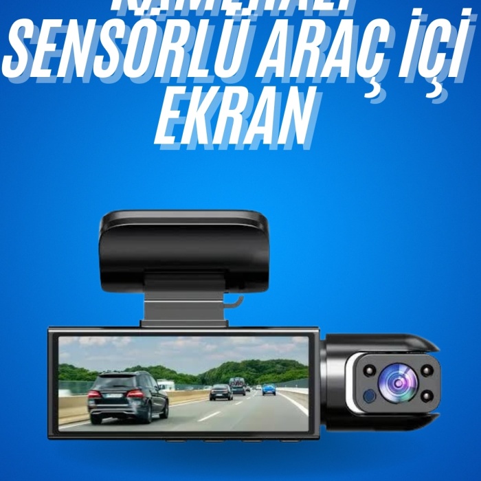 KESGİN MARKET ® Araç İçi Full Hd Kamera Ön ve Arka Kameralı Ekranlı Araç Kamerası
