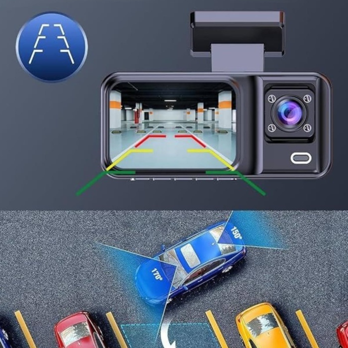 KESGİN MARKET ® Ön ve Arka Kameralı 2 İnç 1080P Full HD DVR Araç İçi Ekran