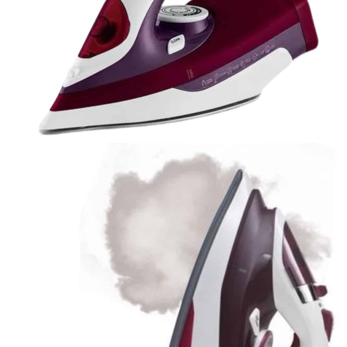 KESGİN MARKET ® Yeni Nesil Kırmızı Buharlı Ütü 2200 Watt Seramik Tabanlı Yüksek Buhar Gücü