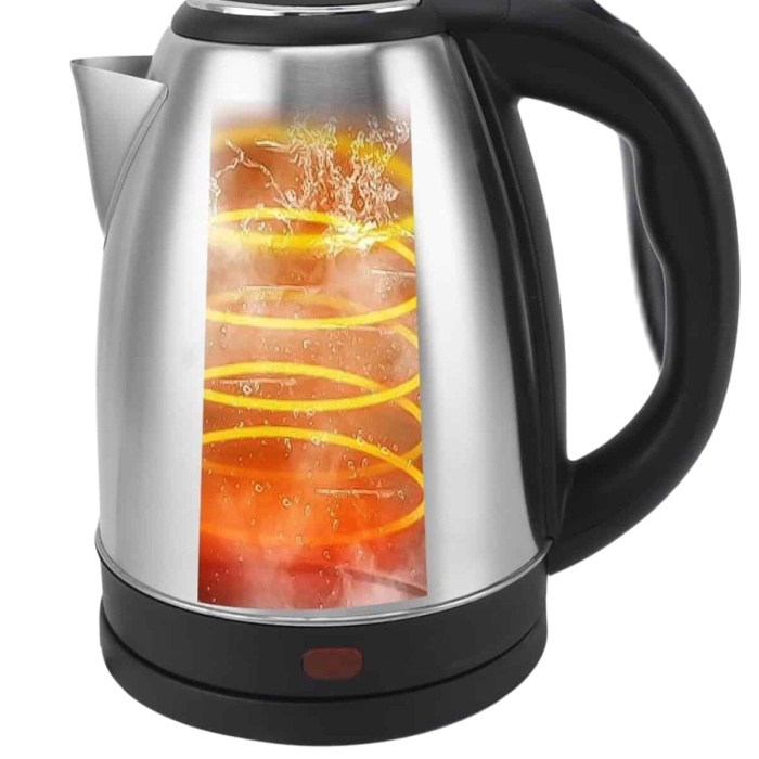 KESGİN MARKET ® Elektrikli Paslanmaz Çelik Su Isıtcı Çelik Kettle 1.8 Lt. Uzun Ömürlü