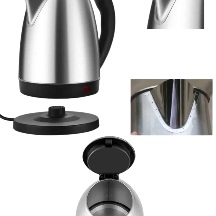 KESGİN MARKET ® Elektrikli Paslanmaz Çelik Su Isıtcı Çelik Kettle 1.8 Lt. Uzun Ömürlü