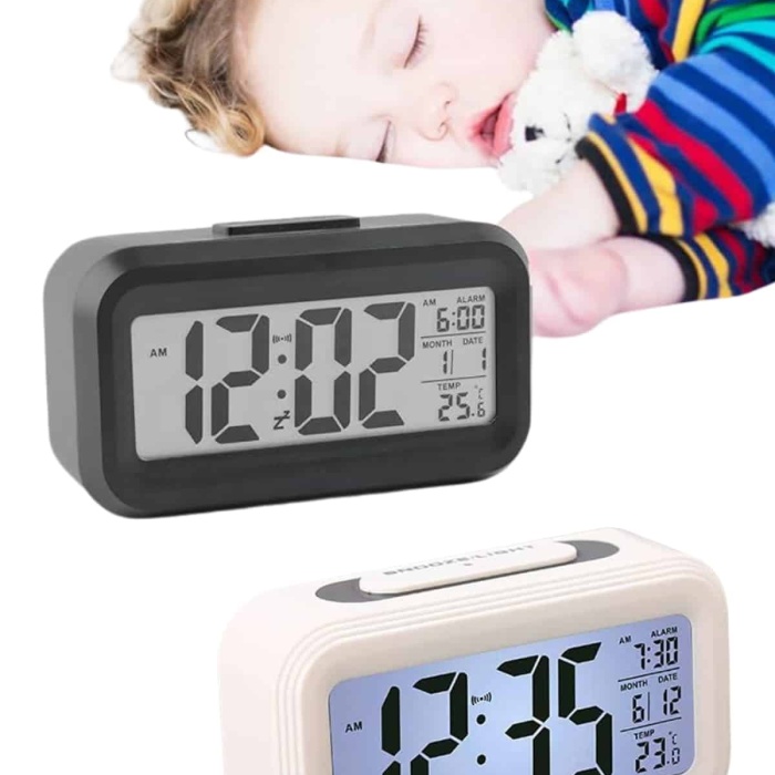 KESGİN MARKET ® Gece Dijital Masa Saati Dijital Alarmlı Led Ekran Pilli Çalar Saat