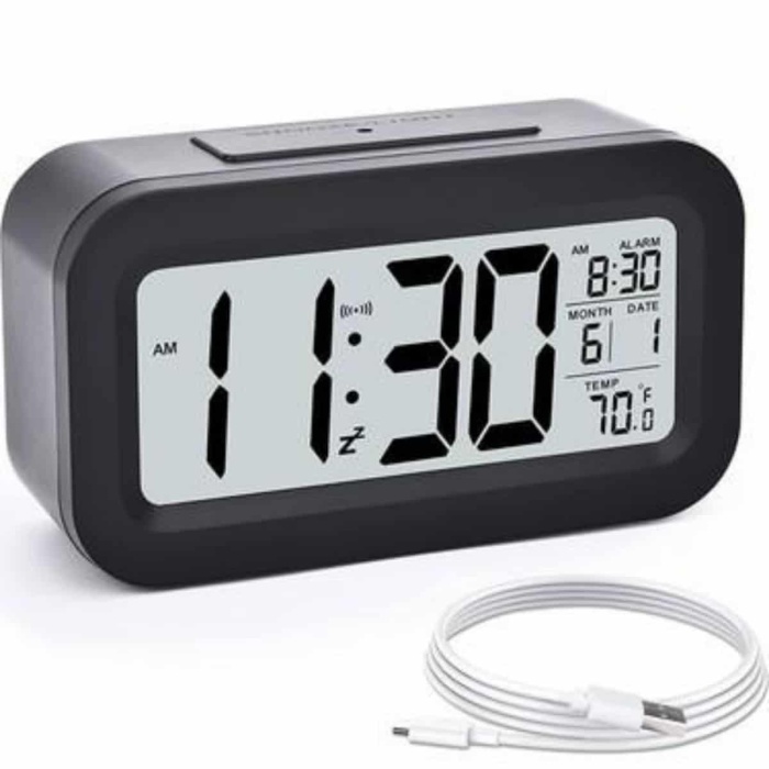 KESGİN MARKET ® Dijital Masa Saati Takvim Çalar Saat Alarmlı Işıklı Led Ekran Pilli