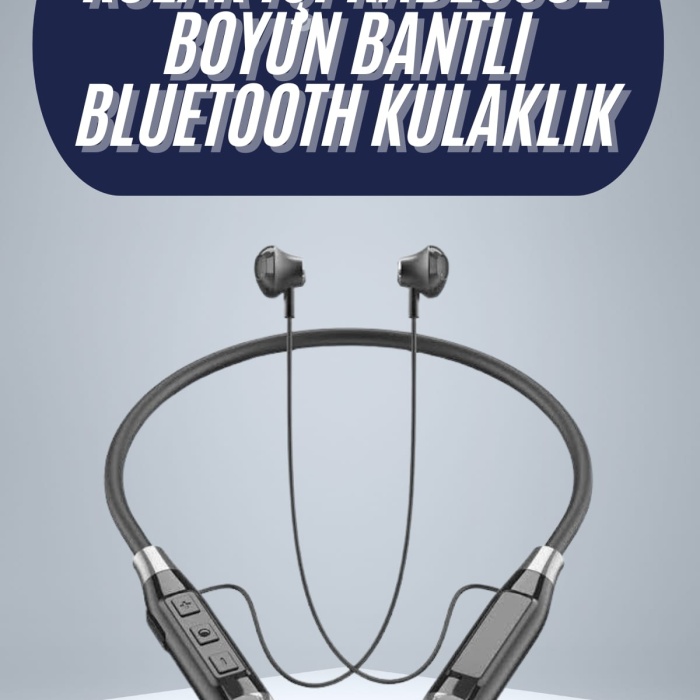 KESGİN MARKET ® 120 Saat Bluetooth Kulaklık Kablolu Boyun Askılı SD Kart Girişli ANC Özellikli