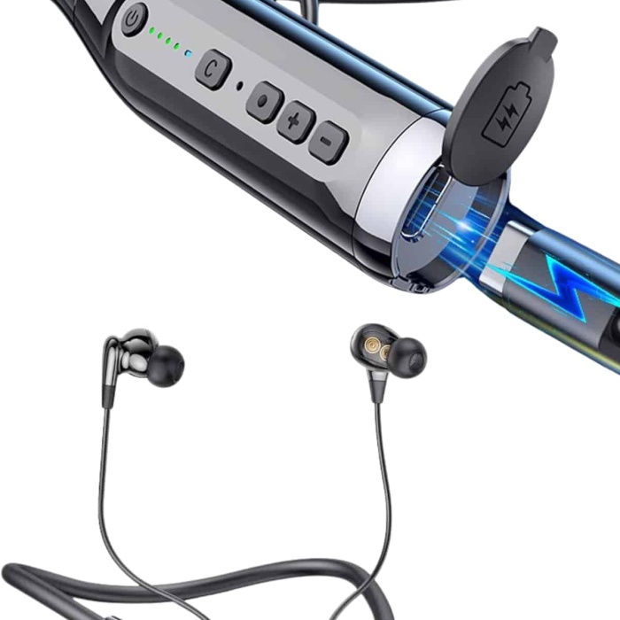 KESGİN MARKET ® Bluetooth Kulaklık 120 Saat Kullanım Süresi Boyun Askılı Bluetooth Kablosuz Kulaklık
