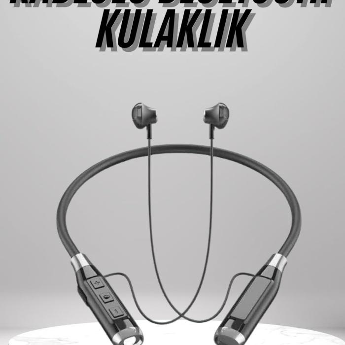 KESGİN MARKET ® Boyun Bantlı Kulak İçi Kablolu Yüksek Ses Kaliteli Bluetooth Kulaklık