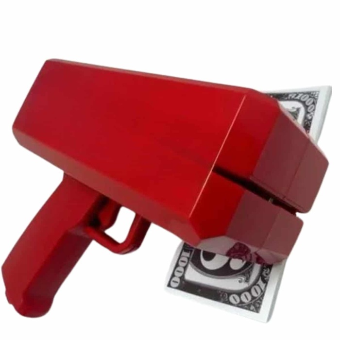 KESGİN MARKET ® Kırmızı Parti Oyuncağı Para Saçma Fırlatma Tabancası Makinesi Super Money