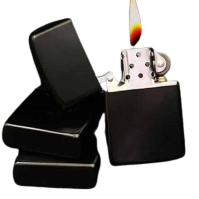 KESGİN MARKET ® Doldurulabilir Siyah Benzinli Çakmak Metalik