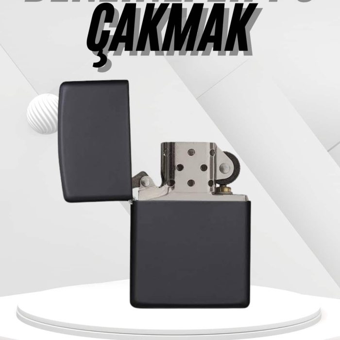 KESGİN MARKET ® Hediyelik Zarif Zippo Model Siyah Benzinli Çakmak