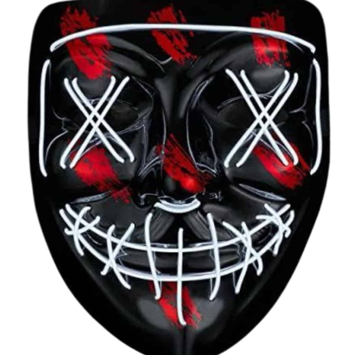 KESGİN MARKET ® Hallowen Parti Maskesi Neon Led Işıklı Maske 3 Modlu Cadılar Bayramı Maskesi