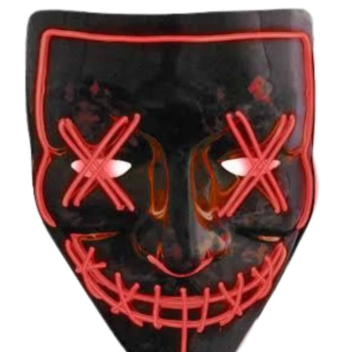 KESGİN MARKET ® Hallowen Parti Maskesi Neon Led Işıklı Maske 3 Modlu Cadılar Bayramı Maskesi
