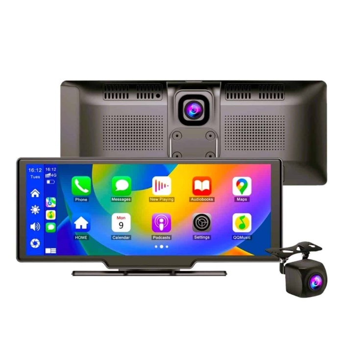 KESGİN MARKET ® 4K 10.2 İnç Çift Kameralı Araç Multimedya Ekranı CarPlay Kablosuz Tüm Cihazlara Uyumlu