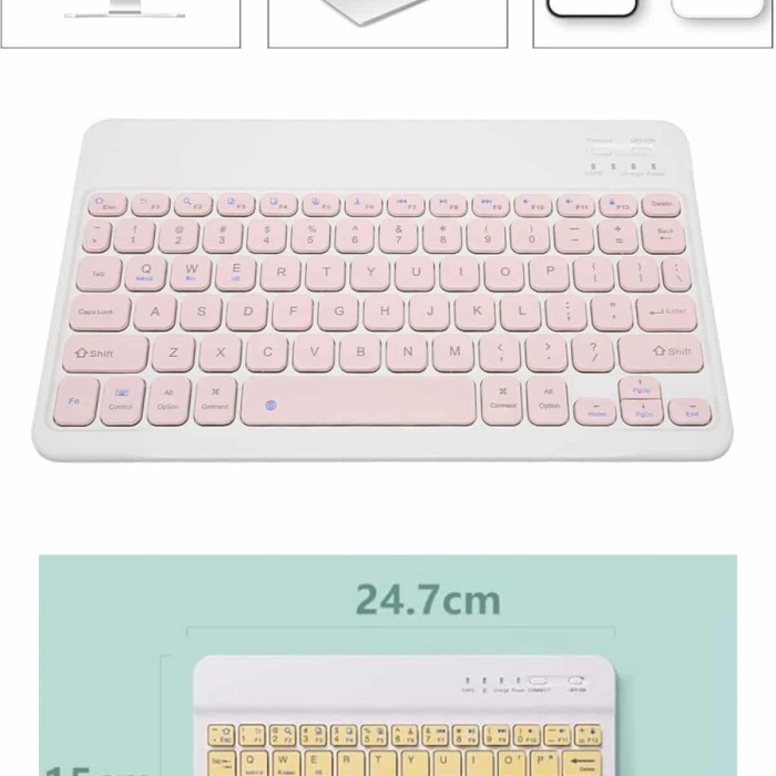 KESGİN MARKET ® Kablosuz Bluetooth Bağlantılı Taşınabilir Q Klavye Tüm Cihazlara Uyumlu