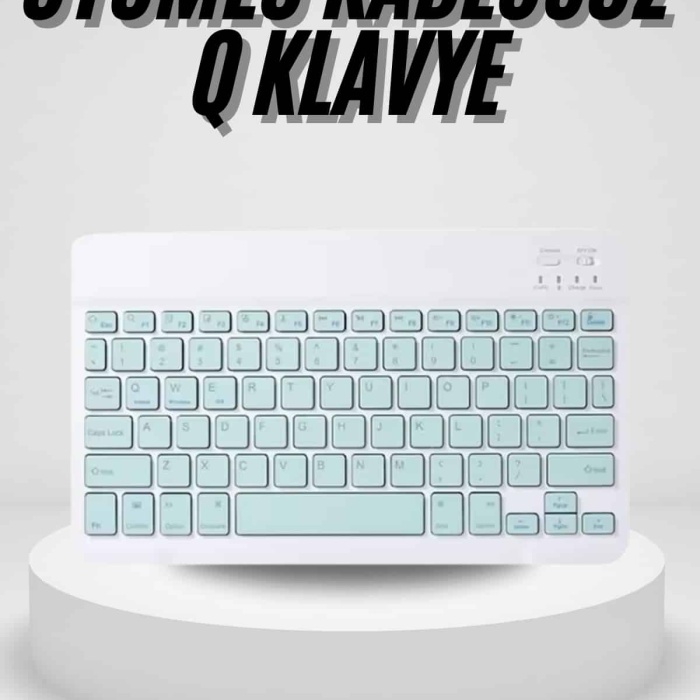 KESGİN MARKET ® Uyumlu Kablosuz Bluetooth Şarj Edilebilir Mini Q Klavye