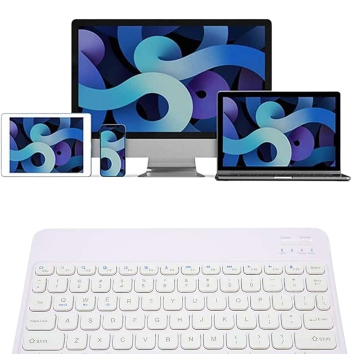 KESGİN MARKET ® Bluetooh Wıreless Keyboard Siyah Q Klavye İOS Ipad Android Windows Uyumlu