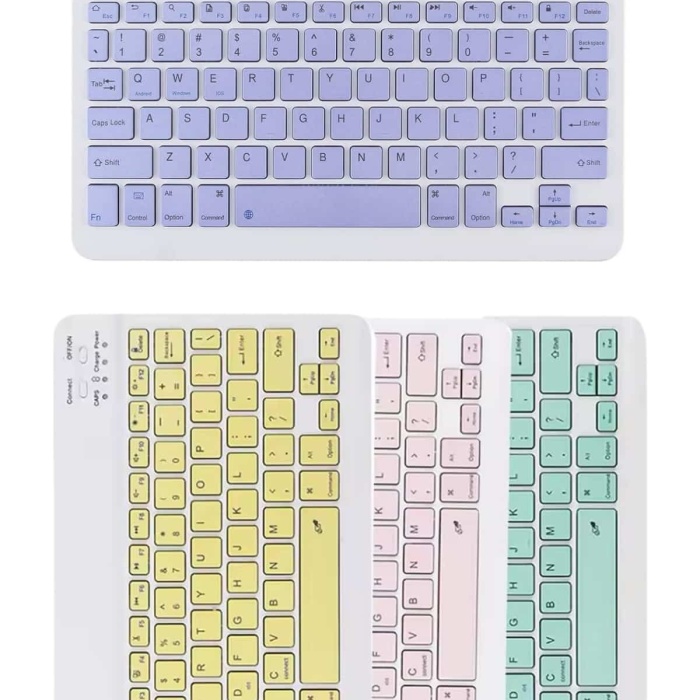 KESGİN MARKET ® Bluetooh Wıreless Keyboard Siyah Q Klavye İOS Ipad Android Windows Uyumlu