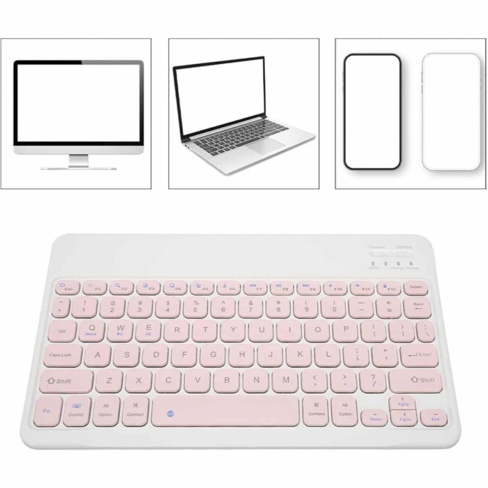 KESGİN MARKET ® Bluetooth Şarj Edilebilir Mini Q Klavye Kablosuz Taşınabilir