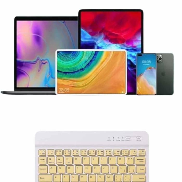 KESGİN MARKET ® Bluetooth Şarj Edilebilir Mini Q Klavye Kablosuz Taşınabilir