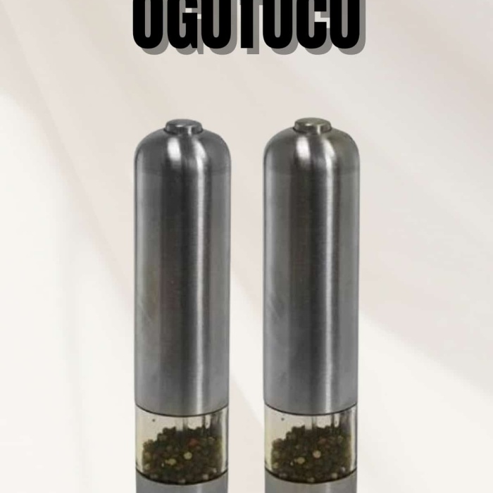 KESGİN MARKET ® Işıklı Otomatik Tuz ve Karabiber Öğütücü Baharat Öğütücü