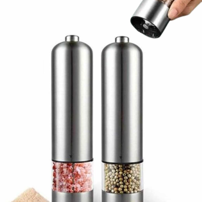 KESGİN MARKET ® Işıklı Otomatik Tuz ve Karabiber Öğütücü Baharat Öğütücü