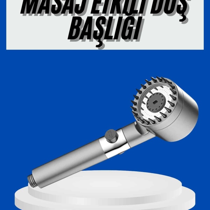 KESGİN MARKET ® Yeni Nesil Duş Başlığı Paslanmaz Çelik Masaj Etkili Ergonomik Tasarım Su Basınçlı