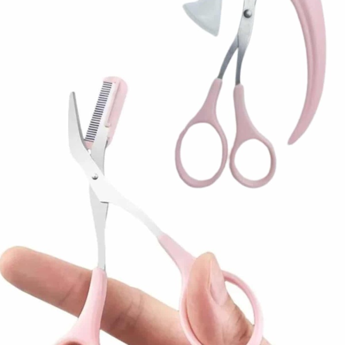 KESGİN MARKET ® 2li Kaş Bakım Seti Taraklı Kaş Makası Ve Kaş Usturası Kaş Şekillendirici