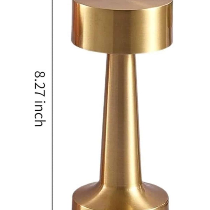 KESGİN MARKET ® Kablosuz Renkli Masa ve Gece Lambası Altın Rengi Dokunmatik Led Lamba